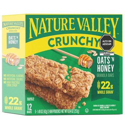 NATURE VALLEY CEREAL EN BARRA CRUNCHY MIEL Y AVENA 253G