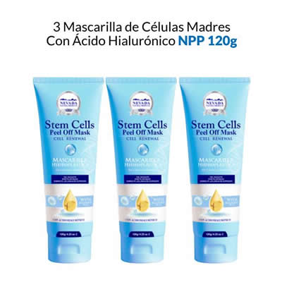 NEVADA NATURAL PRODUCTS 3 MASCARILLA HIDROPLASTICA DE CELULAS MADRES CON ACIDO HIALURONICO 120G