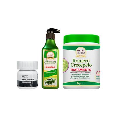 NEVADA NATURAL PRODUCTS FINASTERIDE 1MG X 60 CAPSULAS + SHAMPOO ROMERO 320ML + TRATAMIENTO CAPILAR 1KG