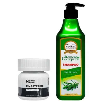 NEVADA NATURAL PRODUCTS FINASTERIDE 1MG X 60 CAPSULAS + SHAMPOO ROMERO CRECEPELO 60 CAPSULAS + 320ML