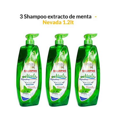NEVADA NATURAL PRODUCTS SHAMPOO EXTRACTO MENTA 3 UNIDADES 1.2L