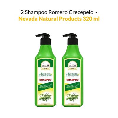 NEVADA NATURAL PRODUCTS SHAMPOO ROMERO CRECEPELO 2 UNIDADES 320ML