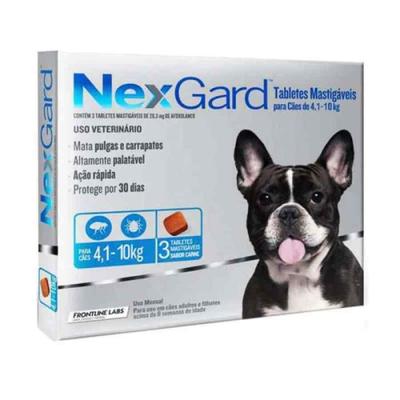 NEXGARD ANTIPULGAS PARA PERROS DE 4.1 A 10KG 3 TABLETAS