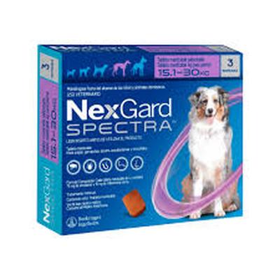 NEXGARD SPECTRA ANTIPULGAS PARA PERROS DE 15.1 A 30KG 3 TABLETAS