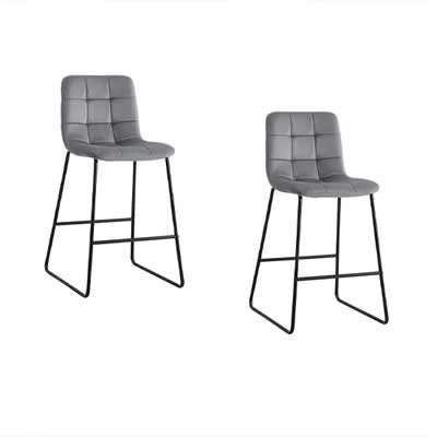 NOVAHUS SET X 2 SILLAS DE BAR BOA VISTA GRIS 2