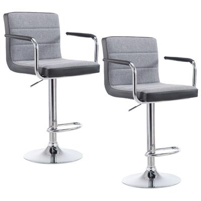 NOVAHUS SET X 2 SILLAS DE BAR CON APOYABRAZOS GRIS 2