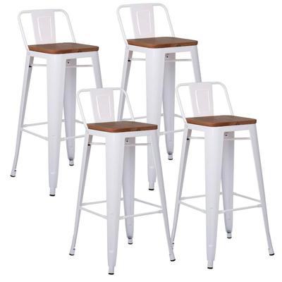 NOVAHUS SET X 4 SILLAS DE BAR TOLIX ASIENTO DE MADERA 4