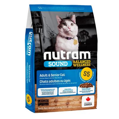 NUTRAM COMIDA GATO ADULTO 7+ S5 ACEITE SALMON LINAZA 5.4KG
