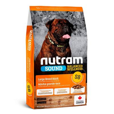 NUTRAM COMIDA PERRO RAZA ADULTO GRANDE S8 POLLO AVENA 11.4KG