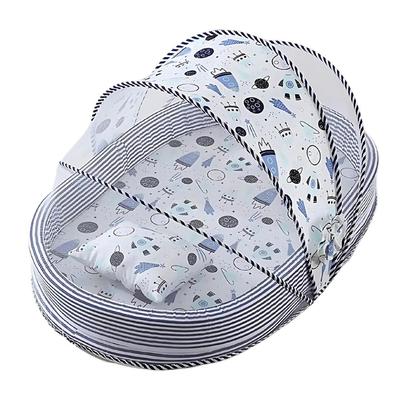 OEM MOSQUITERO PLEGABLE MAS COLCHON Y COJIN COLECHO PORTATIL PARA BEBES AZUL