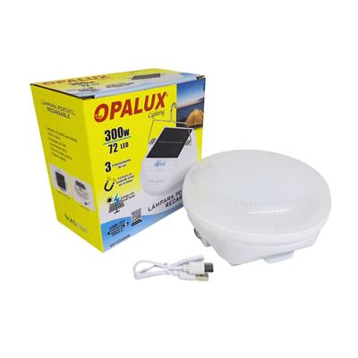 OPALUX - LAMPARA PORTATIL COLGANTE SOLAR RECARGABLE 300W 72 LED OP-FD300W