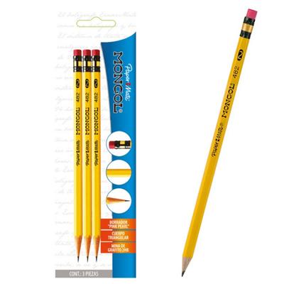 PAPER MATE LAPIZ GRAFITO TRIANGULAR MONGOL N°2 HB BLISTER X3