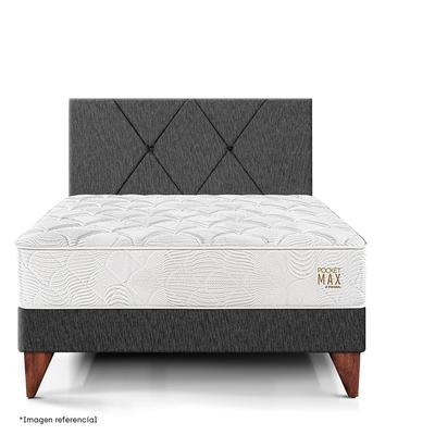 PARAISO DORMITORIO EUROPEO POCKET MAX 1.5 PLAZAS CHARCOAL - POCKET MAX