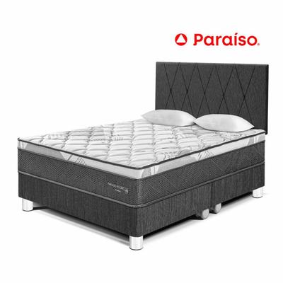 PARAISO POCKET STAR KING CABECERA LOFT + 2 ALMOHADAS + 1 PROTECTOR CHARCOAL