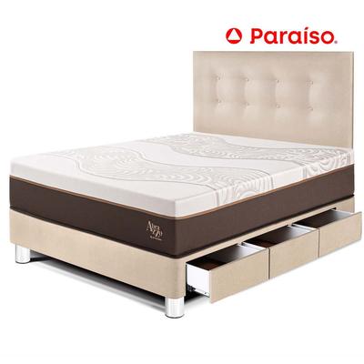 PARAISO ROYAL ABRAZZO DORMITORIO CON CAJONES 1.5 PLAZAS CHAMPAGNE