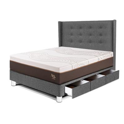 PARAISO ROYAL ABRAZZO DORMITORIO CON CAJONES 1.5 PLAZAS GRIS