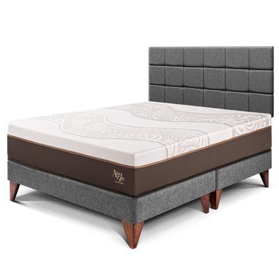 PARAISO ROYAL ABRAZZO DORMITORIO EUROPEO KING + CABECERA BLOCKS GRIS KING