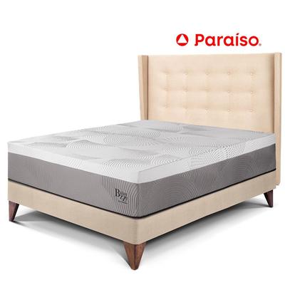 PARAISO ROYAL BALANZZE DORMITORIO EUROPEO + CABECERA GOLD 2 PLAZAS CHAMPAGNE