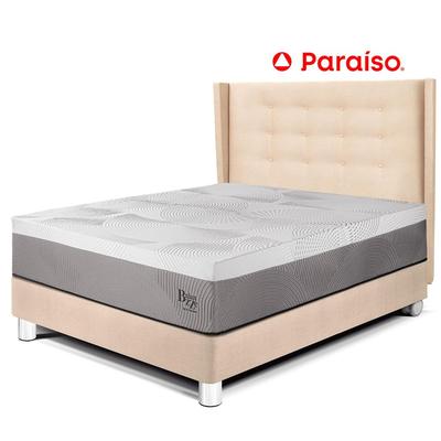 PARAISO ROYAL BALANZZE DORMITORIO + CABECERA GOLD 1.5 PLAZAS CHAMPAGNE