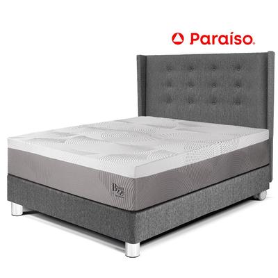PARAISO ROYAL BALANZZE DORMITORIO + CABECERA GOLD 1.5 PLAZAS GRIS