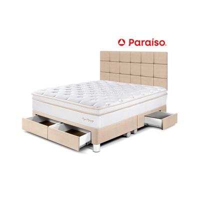 PARAISO ROYAL DYNASTY DORMITORIO CAJONES KING Y CABECERA BLOCKS CHAMPAGNE