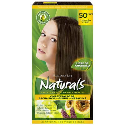 PLACENTA LIFE KIT TINTE PARA CABELLO NATURALS CASTAÑO CLARO 50/500