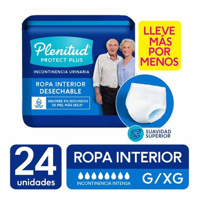 PLENITUD ROPA INTERIOR DESECHABLE PROTECT PLUS TALLA G/XG 24UN