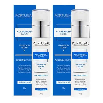 PORTUGAL PACK 2 DESMAQUILLANTE FACIAL ACLARADORA EMULSION NOCHE 45 GR