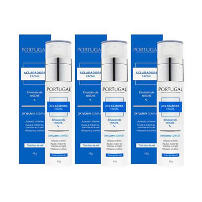 PORTUGAL PACK 3 DESMAQUILLANTE FACIAL ACLARADORA EMULSION NOCHE 45 GR