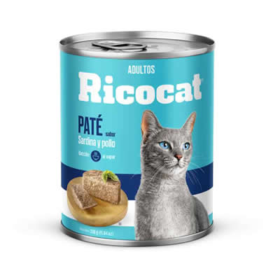 RICOCAT ADULTO PATE SARDINA POLLO LTA 330GR X 24 UN