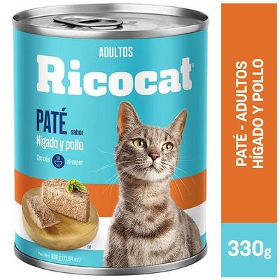 RICOCAT COMIDA PARA GATOS ADULTOS PATE HIGADO Y POLLO LATA 330G