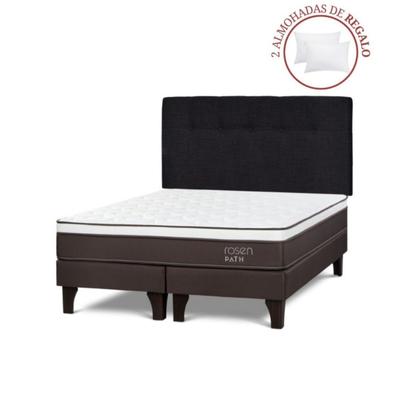 ROSEN DORMITORIO EUROPEO PATH QUEEN + RESPALDO N BENNET + 2 ALMOHADAS
