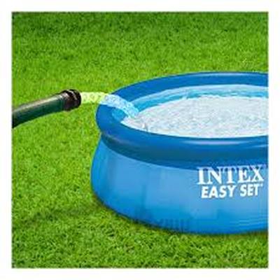 RYBIU-IMPORT PISCINA BORDE INFLABLE EN TONO CELESTE Y+PAPEL DE REGALO