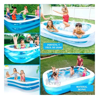RYBIU IMPORT - ALBERCA PARA INFANTE TONO CELESTE Y+REGALO LIGAS PARA PEINAR