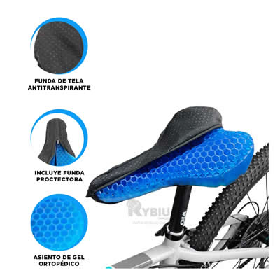 RYBIU IMPORT - ASIENTO ANTIDESLIZANTE PARA CICLISMO AZUL Y+AGENDITA DE30509
