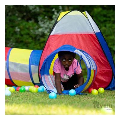 RYBIU IMPORT - CARPA DE 4 PIEZAS CON TUNEL EN MULTICOLOR Y+REGALO STICKERS