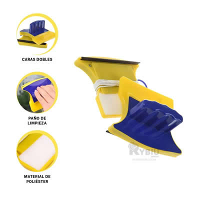 RYBIU IMPORT - LIMPIADOR MANUAL DE LUNAS DE COLOR AMARILLO Y+AGENDITA