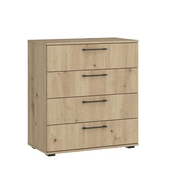 R&R MUEBLES COMODA MODERNA 4 CAJONES FIORI MARRON CLARO