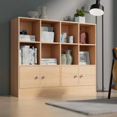 R&R MUEBLES ESTANTE LIBRERO MODERNO MAJU MARRON CLARO 4 PUERTAS