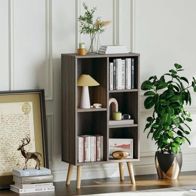 R&R MUEBLES ESTANTE LIBRERO VINTAGE VELARDE GRIS 50 CM