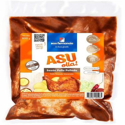 SAN FERNANDO - POLLO TROZADO MACERADO ASU OLLA! SAZON POLLO POLLADA 800G