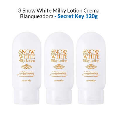 SECRET KEY PACK 3 DESMAQUILLANTE FACIAL SNOW WHITE MILKY LOTION 120 GR