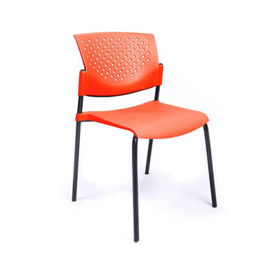 SILLA APILABLE DE METAL 4 PATAS ASIENTO Y RESPALDAR PVC