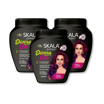 SKALA CREMA 1000G TRATAMIENTO CAPILAR DIVINA COR 3 UNID
