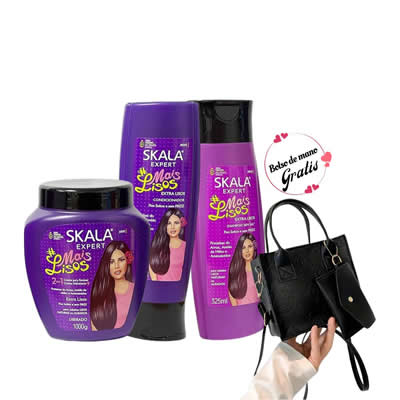 SKALA SET MAS LISO EXPERT EFECTO BRILLANTE + CARTERA MANO REGALO