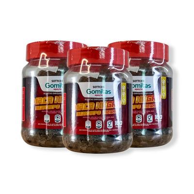 SOTTCOR - GOMITAS CON MACA NEGRA 100 GOMITAS 3 POMOS