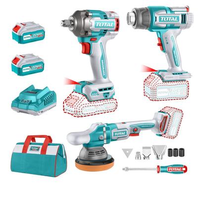 TOTAL COMBO LLAVE DE IMPACTO + PISTOLA DE CALOR + PULIDORA INDUSTRIAL TOSLI240863