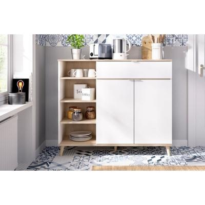 TU MESITA APARADOR PARA COCINA WOK 1 CAJON 2 PUERTAS COLOR NATURAL