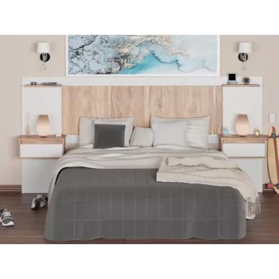 TU MESITA CABECERA DE CAMA GRECIA CON MESA DE NOCHE FLOTANTE COLOR DUNA