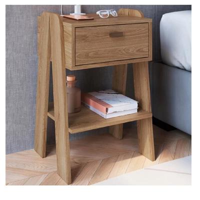TU MESITA MESA DE NOCHE MODERNA RAQUIEM MELAMINA 18MM 1 CAJON MARRON